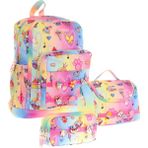 Kaukko Kids Üçlü Ilkokul 1.2.3.4. Sınıf Okul Çanta Seti - Mavi Sarı - Kız Çocuk - Silikon Aksesuarlı - Mavi - Sarı