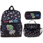 Kaukko Kids&Love Erkek Çocuk Siyah Dinazor İlkokul Okul Sırt Çantası