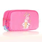 Kaukko L8163 Cube Ice Cream Pembe Kids 3 Bölmeli Kalem Çantası