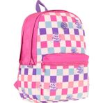 Kaukko Nature Kız Çocuk Üç Bölmeli Pembe Dama Desenli Okul Sırt Çantası - K1787
