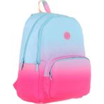 Kaukko Rainbow Kız Çocuk Üç Bölmeli Ilkokul ve Ortaokul Çantası - Mavi Pembe Renk Geçişli - K1797 - Mavi - Pembe
