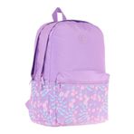 Kaukko Soft Floral Kız Çocuk Üç Bölmeli Mor Çiçekli Okul Sırt Çantası - K1793