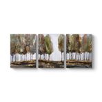 Kavak Ağaçları Manzara Tablosu 126 x 55-3 Parçalı