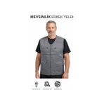 Kavaklıdere Giyim Mevsimlik Erkek Yelek Çok Cepli Fermuarlı Iş ve Günlük Kullanım Yeleği Gri - L - XL