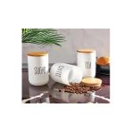 Kavanoz 3’Lü Bambu Kapaklı Cam Çay/Kahve/Şeker 1000 Ml Büyük Kavanoz Seti
