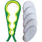 Kavanoz Kapağı Açacağı + 5 Adet Kavanoz Kapağı Hediyeli – Ergonomik Kaymaz Tasarım, Konserve Kavanoz Açma Aparatı, Mutfak İçin Pratik Set