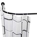 Kavisli köşe duş perdesi çubuğu, paslanmaz, banyo için kavisli duş çubuğu, siyah toz boyalı çelik, %100 paslanmaz, banyo, gardırop, giyinme odası için, siyah, 10