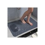 KAVİTİCARET Antrasit Gri Kaymaz Banyo Paspası - 35x69 cm Vantuzlu Duş Matı, Tahliye Delikli Küvet İçi Paspas
