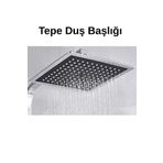 KAVİTİCARET Kare Siyah Krom Abs Sert Plastik Malzeme Yağmurlama Tepe Duş Başlığı (Sadece Tepe Başlık)