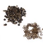 Kavolet 100 Adet Metal Halkalar Küçük Grommets Yıkayıcılar Pirinç Deri El Sanatları Dikiş Aksesuarları (4 mm)