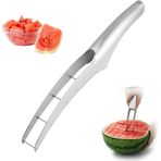 Kavun kesici, paslanmaz çelik, karpuz bıçağı, karpuz kesici, çok fonksiyonlu meyve bıçağı, kavun küpü, karpuz bıçağı, kavun, papaya ve ejderha meyvesi için meyve kesici