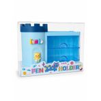 Kawaii Kale Tasarımlı Masaüstü Organizer Kalemlik | Çekmeceli Kalemlik Düzenleyici | Pastel Desk Organizer (Mavi)
