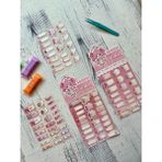 Kawaii Karakterli Açık Pembe 4 Yaprak 92 Adet Şeffaf Koruma Katmanlı Su Geçirmez Okul İsim Etiketi / Sticker / Çıkartma / Bant