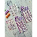Kawaii Karakterli Mor 4 Yaprak 93 Adet Şeffaf Koruma Katmanlı Su Geçirmez Okul İsim Etiketi / Sticker / Çıkartma / Bant