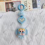 Kawaii Labubu Crybaby x Uçan Küçük Polis Zinciri Sırt Çantası Kolye Boncuk Aksesuarları ile Bilezik Anahtarlık Dekorasyon Renk: Altın (Yurt Dışından) - Renkli