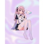 Kawaii Maid Anime Notebook - Cute College Ruled Journal: Pastel Aesthetic Pink Lined Pages with Anime Maid Illustrations, 90 Pages Large Size (8.5×11)