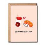 Kawaii Yemek Doğum Günü Kartı - Soy Happy You're Mine - Çift Sevgililer Günü Tebrik Kartı - Benzersiz Hediyeler - Tebrikler Soya Pun Kartı - Komik Aşk Kartı