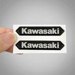 Kawasaki 3D Gümüş Arma Sticker Yapıştırma 2 Adet