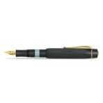 Kaweco PISTON SPORT AL Black/Gold Solo I Klasik Alüminyum Pistonlu Dolma Kalem, Mürekkep Sarmak için, Şeffaf Mürekkep Pencereli, Retro Kutuda, 13 cm I Uç Genişliği: F (İnce)