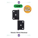 Kawin 12cm Siyah Çelik Kapı Menteşe Yönsüz 2mm Dayanıklı Panel Cerman Nikel