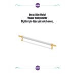 Kawin Beyaz Altın Kulp 160MM Metal Vidalı - Dolap, Şifonyer, Ünite,Komodin, Mutfak Dolabı, Vestiyer Kulbu