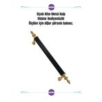 Kawin Siyah Altın Kulp 192mm Metal Vidalı - Dolap, Şifonyer, Ünite,komodin, Mutfak Dolabı, 19cm-20cm Kulb