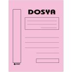 Kaya Tam Kapak Karton Telli Dosya Pembe 50'li