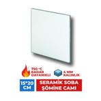 Kayabal 15 X 20 Cm Isıya Dayanıklı Şömine/kuzine/soba Camı 4 Mm - Seramik Cam (BAL RENGİ, ŞEFFAF)