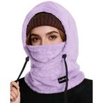 Kayak maskesi polar kar maskesi, kış yüz maskesi, rüzgar geçirmez boyun örtüsü, sıcak şapka, kapüşonlu erkek, kadın, Mor, Tek Beden M