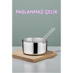 Kayalar Paslanmaz Çelik Sütlük ve Sosluk 14 cm - Yumurta Haşlama Cezvesi ve Çok Amaçlı Mutfak Sosluğu