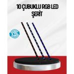 Kayan Yıldız LED Aydınlatma 10 Çubuk Dış Mekan Uyumlu - 9304-3051 - Çok Renkli