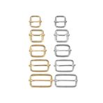 Kayar Tokalı Kayış Kemer Ayarlayıcı, 5 adet Metal Tri-Glides Tel Şekilli Silindir Pim, Gümüş Altın Metal Makrome Halkaları Çanta Sırt Çantası Ayarlayıcı Kaydırıcı Kayış(Gold,1.7 x 1.9cm)
