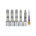 Kayasan 1/2 Lokmalı Torx Uçlu 6 Köşe 100 mm 20-25-27-55-60 mm + Kontrol Kalemi