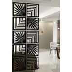 Kayasan Ahşap Kayasan ® Lazer Kesim Sarkıt Paravan, Ahşap Seperatör, Oda Ayırıcı 4'lü Panel Levha Seti - 40x40 - Siyah