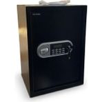 Kayatex Online Ekranlı Elektronik Şifreli Büyük Boy Çelik Kasa - Battal Boy Ev Ofis Evrak ve Para Kasası Siyah (50X35X30 Cm)