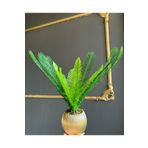 KAYAX Metalik Gold Saksılı Yapay Çiçek Kelebek Palmiye Areka Yapay Bitki Salon Çiceği 10 Yaprak 50cm
