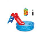 Kaydıraklı Oyun Seti Kolezyum Havuz + 6 Cm 100lü Oyun Havuz Topu + Pompa