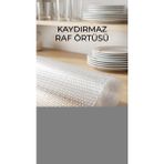 Kaydırmaz Şeffaf Pvc Raflık Çekmece Örtüsü 45X300 cm Dolap Içi Koruyucu - Renkli - 1