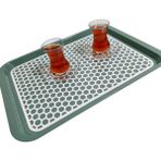 Kaydırmaz Tabanlı Servis Tepsi Sunum Tepsisi Büyük BOY-1136-02-BORDO,YEŞİL - Yeşil