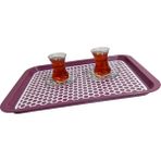 Kaydırmaz Tabanlı Servis Tepsi Sunum Tepsisi Büyük Boy-1136-02-Bordo,Yeşil