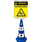 Kaygan Zemin Çift Taraf Baskı Mavi Ultra Kedi Gözlü Ağırlıklı Koni Seti Trafik Dubası