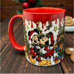 Kaygusuz Disney Mickey ve Minnie Mouse Yılbaşı Temalı Kupa Bardak - Özel Tasarım Porselen - 1 Adet - 300 ml