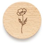 Kayın Ağacı Çiçek Desenli Mobilya Kulbu 63 mm - Vernikli (1 Adet + Vida) - gelincik