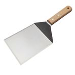 Kayın Ağacı Saplı Ağır Hizmet Kalbur Kazıyıcı, Barbekü İçin Paslanmaz Çelik Turner, Teppanyaki, Smash Burger