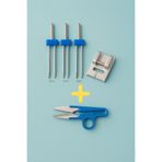 Kayıran terzi malzemeleri EV TİPİ DİKİŞ MAKİNASI(2MM-3MM-4MM ÇİFT İĞNE*NERVÜR AYAK*ÇIT MAKAS) SETİ