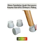 Kayma Çizilme Gürültü Önleyici Mobilya Masa Sandalye Zemin Koruyucu Silikon Pabuç Ayak Kılıfı 24ADET