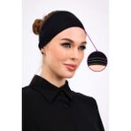Kaymaz Bandana Siyah Kaymayan Silikonlu Geçme Tesettür Bone - Sportif Saç Bandı - Standart