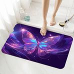 Kaymaz Banyo Paspası 140 x 200 cm Kelebek Zemin Duş Paspası Küvet Süper Emici, Hızlı Kuruma, İnce, Temizlemesi Kolay, Yıkanabilir Halılar, Banyo Zemin Küvet Mutfak Tuvalet 5-156