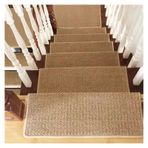 Kaymaz Bullnose Halı Merdiven Basamakları Kendinden Yapışkanlı İmitasyon Sisal Kapalı Koşucu Paspaslar Çocuklar Yaşlılar ve Evcil Hayvanlar için Güvenlik Kenar Koruyucusu Merdivenler için Peel & Stick