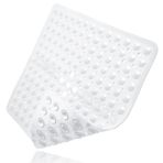 Kaymaz duş paspası, 53 x 53 cm duş paspası, vantuzlu kaymaz paspas, masaj duş paspası, kaymaz duş paspası, PVC duş paspası, kaymaz, çamaşır makinesinde yıkanabilir, kare, şeffaf